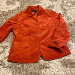 Corduroy Blazer, Talbots brand. Size 10P. Burnt orange with printed interior.